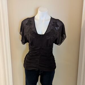 Bandilino brown embroidery top size 12